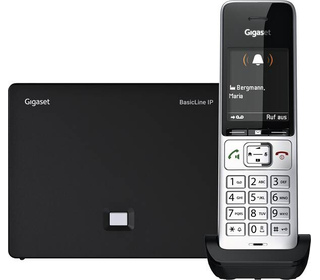 Gigaset BasicLine IP + COMFORT 500HX Téléphone DECT Identification de l'appelant Noir, Argent