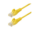 StarTech.com Câble Ethernet CAT6 Jaune Fin de 2m, Sans Accroc, 100W PoE, UTP, LSZH, Fil de Cuivre Pur 28AWG, Cordon Patch Réseau