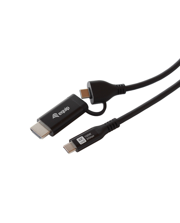 Equip 128436 câble vidéo et adaptateur 2 m USB Type-C HDMI + USB Type-C Noir