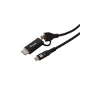 Equip 128437 câble vidéo et adaptateur 3 m USB Type-C HDMI + USB Type-C Noir
