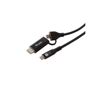 Equip 128437 câble vidéo et adaptateur 3 m USB Type-C HDMI + USB Type-C Noir