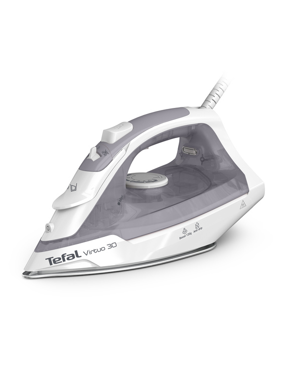 Tefal Virtuo 30 FV2C43E0 fer à repasser Fer à repasser à sec ou à vapeur Semelle en céramique 2000 W Gris, Blanc