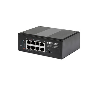 Intellinet Commutateur réseau (switch) industriel Gigabit Ethernet PoE+ 8 ports avec passthrough PoE, 1 port PD PoE 95 W, 7 port