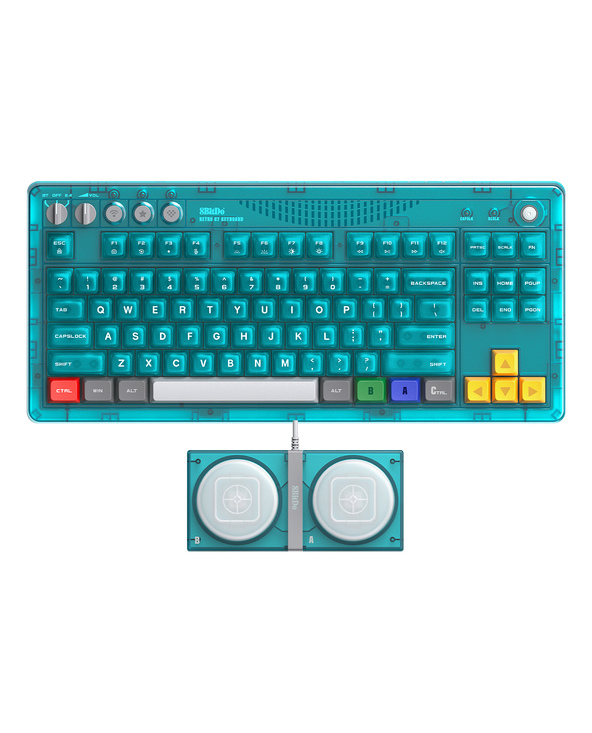 8Bitdo 85HD03 clavier Gaming USB + RF Wireless + Bluetooth QWERTY Anglais Bleu