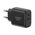 Vision TC-PUSBCEU/65 chargeur d'appareils mobiles Universel Noir Secteur Charge rapide Intérieure