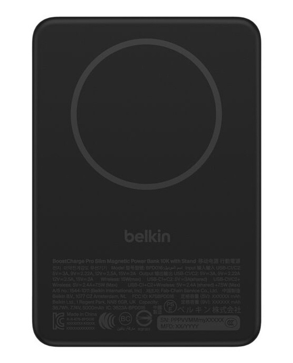 Belkin BPD016HQBK banque d'alimentation électrique 5000 mAh Recharge sans fil Noir