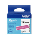 Brother BTAG-P35 – Ruban adhésif Brotherblanc sur rose, 12 mm de large, non laminé