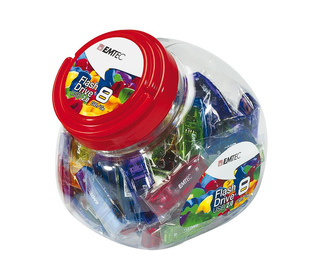 Emtec C410 Color Mix - Candy Jar 2.0 lecteur USB flash 8 Go USB Type-A Bleu, Vert, Violet, Rouge, Jaune