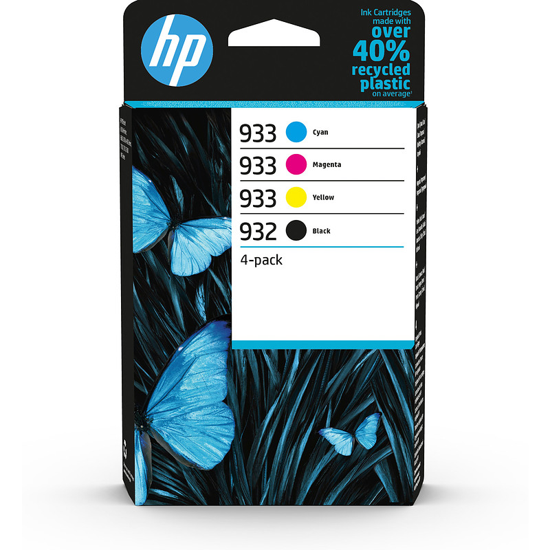 HP 932 Pack de 4 cartouches d'encre noire/ 933 Pack de 4 cartouches d'encre cyan/magenta/jaune authentiques
