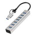 LogiLink UA0441 hub & concentrateur USB 3.2 Gen 1 (3.1 Gen 1) Type-A + Type-C 5000 Mbit/s Gris