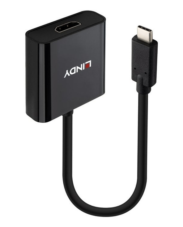 Lindy 43438 câble vidéo et adaptateur 0,15 m USB Type-C HDMI Noir