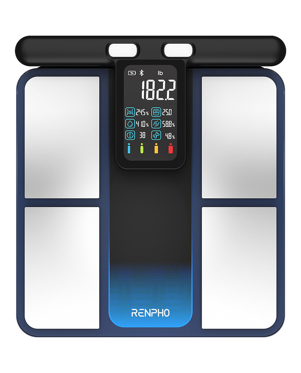 Renpho MorphoScan Rectangle Noir, Acier inoxydable Pèse-personne électronique