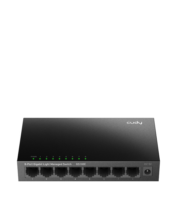 Cudy 8-Port Gigabit Easy-Managed Switch, GS108E 1.0 Géré L2 Gigabit Ethernet (10/100/1000) Noir