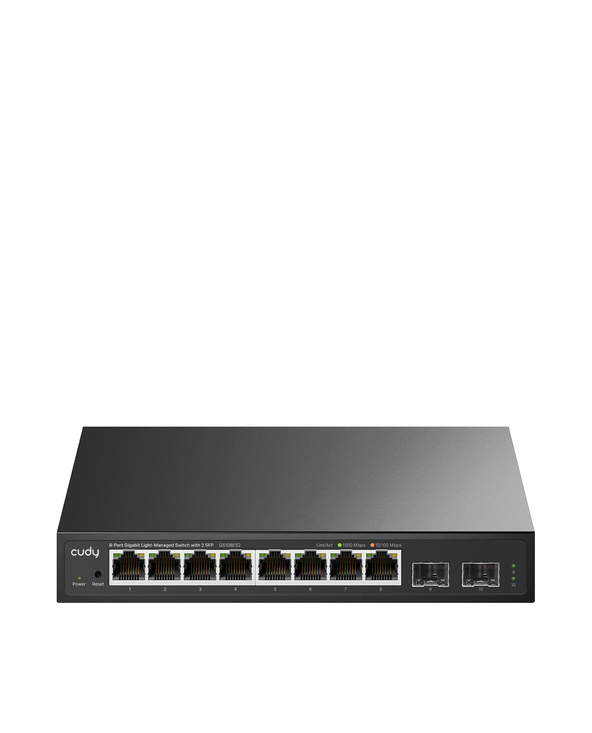 Cudy 8-Port Gigabit Easy-Managed Switch with 2 SFP, GS108ES2 1.0 Géré L2 Gigabit Ethernet (10/100/1000) Noir