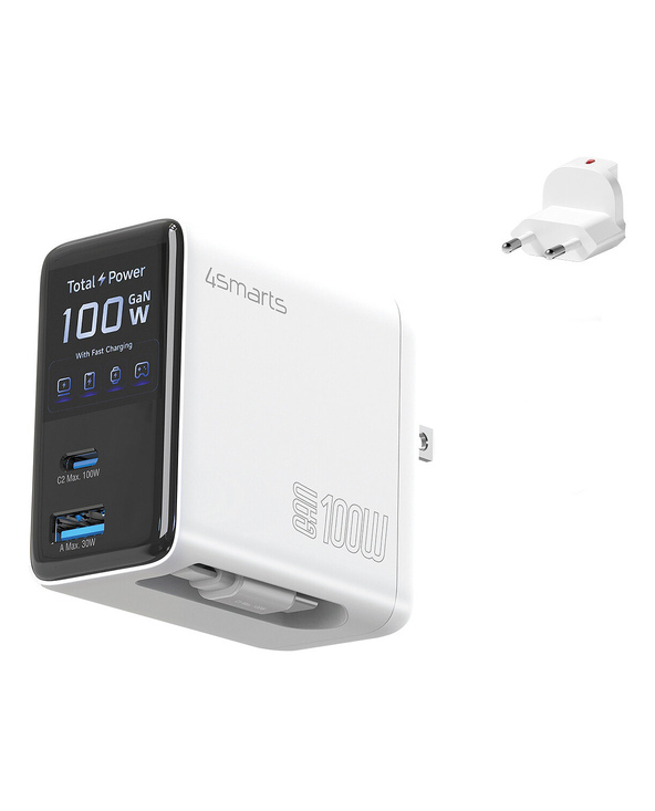 4smarts GaN Flex Universel Blanc Secteur Charge rapide Intérieure