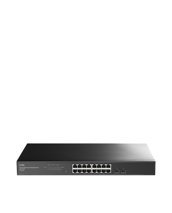 Cudy 16-Port Gigabit Cloud Easy-Managed Switch with 2 SFP, GS1016ES2 1.0 Géré L2 Gigabit Ethernet (10/100/1000) Noir