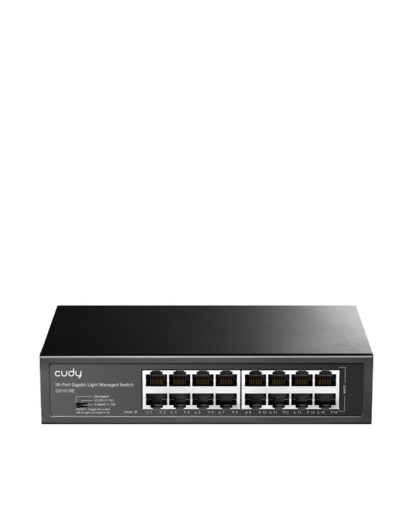 Cudy 16-Port Gigabit Easy-Managed Switch, GS1016E 1.0 Géré L2 Gigabit Ethernet (10/100/1000) Noir