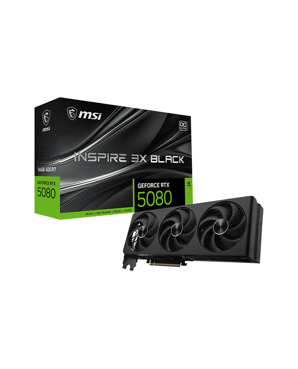 MSI GeForce RTX 5080 16G INSPIRE 3X OC BLACK NVIDIA 16 Go GDDR7
