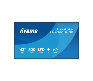 iiyama LH4366UHSB-B1AG Écran d'affichage dynamique Écran plat de signalisation numérique 109,2 cm (43") LCD Wifi 800 cd/m² 4K Ul