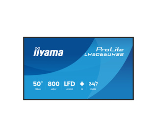 iiyama LH5066UHSB-B1AG Écran d'affichage dynamique Écran plat de signalisation numérique 127 cm (50") LCD Wifi 800 cd/m² 4K Ultr