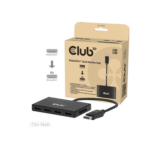 CLUB3D CSV-7400 répartiteur vidéo DisplayPort 4x DisplayPort