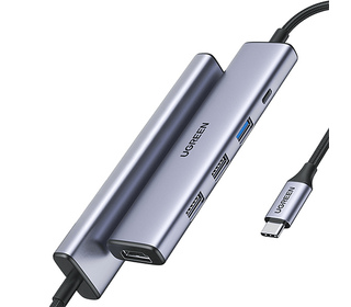 Ugreen 15495 station d'accueil Avec fil USB 3.2 Gen 1 (3.1 Gen 1) Type-C Gris