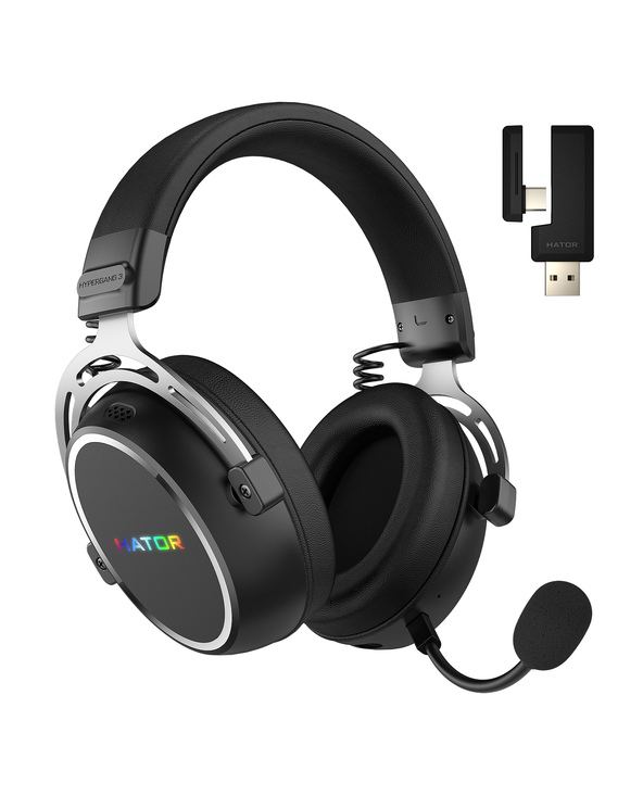 HATOR Hypergang 3 Wireless Casque Sans fil Arceau Gaming USB Type-C / USB Type-A Bluetooth Noir