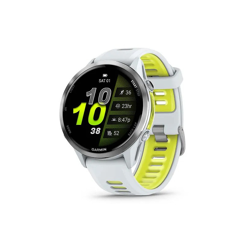 Garmin Forerunner 970 3,56 cm (1.4") AMOLED Numérique 454x454 pixels Écran tactile Blanc Wifi GPS (satellite)