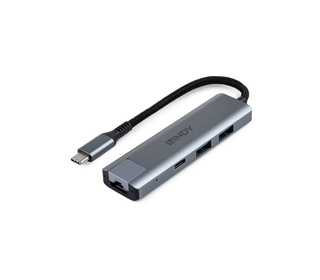 Lindy Hub USB 3.2 Gen 2 Type C & Convertisseur Ethernet Gigabit