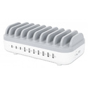 Manhattan Station de charge à 10 ports : 3 USB-C (jusqu’à 18 W PD) et 7 USB-A (jusqu’à 12 W), puissance totale de 120 W, blanc/g