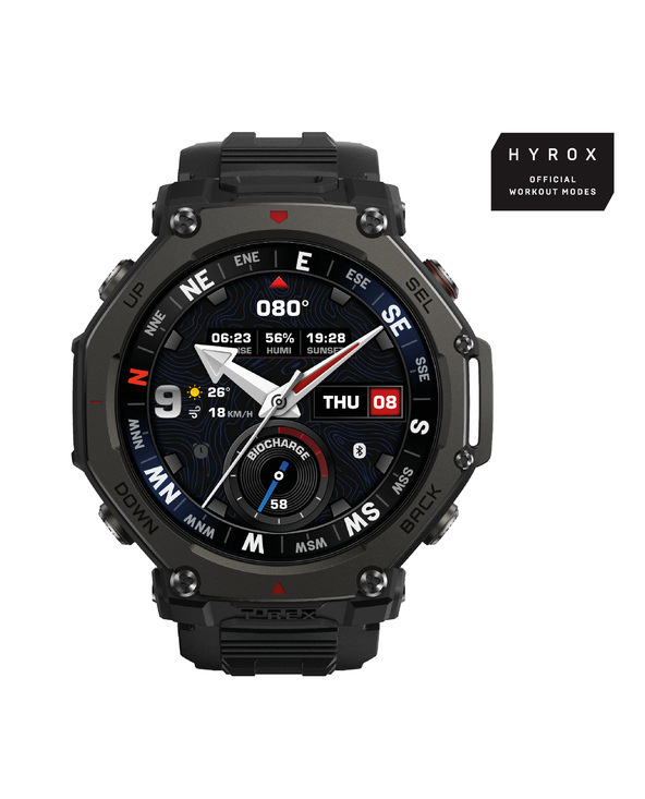 Amazfit T-Rex 3 Pro 3,81 cm (1.5") AMOLED 48 mm Numérique 480x480 pixels Écran tactile Noir Wifi GPS (satellite)