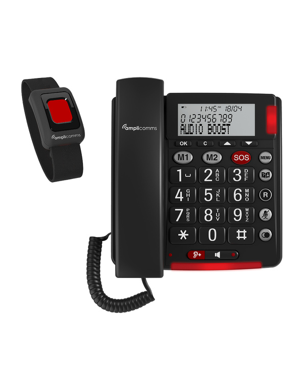 amplicomms BigTel 50 Alarm Plus Téléphone analogique Identification de l'appelant Gris foncé