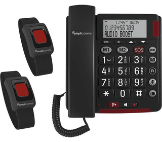 amplicomms BigTel 50 Alarm Plus Duo Téléphone analogique Identification de l'appelant Gris foncé