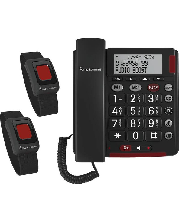 amplicomms BigTel 50 Alarm Plus Duo Téléphone analogique Identification de l'appelant Gris foncé