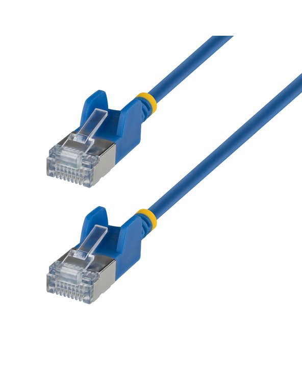 StarTech.com Câble Ethernet CAT6a Ultrafin Bleu de 2m, Sans Accroc, FTP, Fil de Cuivre Nu Pur, Cordon Patch Réseau RJ45 fin 34AW