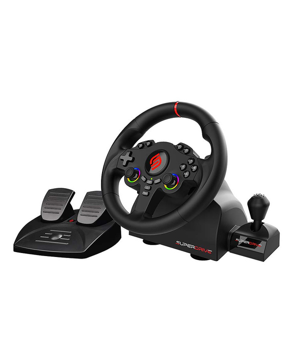 Subsonic Superdrive 220 RS-X Noir USB Volant + pédales + levier de vitesse Nintendo Switch, Nintendo Switch 2, PC, PlayStation 4