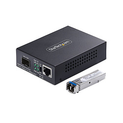 StarTech.com Convertisseur de Média Gigabit Ethernet Cuivre vers Fibre Optique, SM LC, 20 km, 10/100/1000 Mbps, RJ45 vers LC, En
