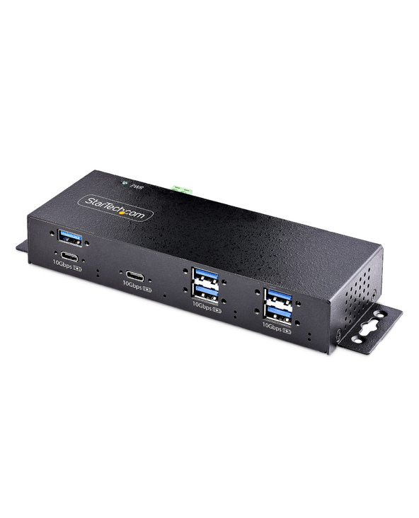 StarTech.com Hub Industriel USB 10Gbps à 7 Ports avec Adaptateur d'Alimentation, Métal, Montable, 5 Ports USB-A et 2 Ports USB-C