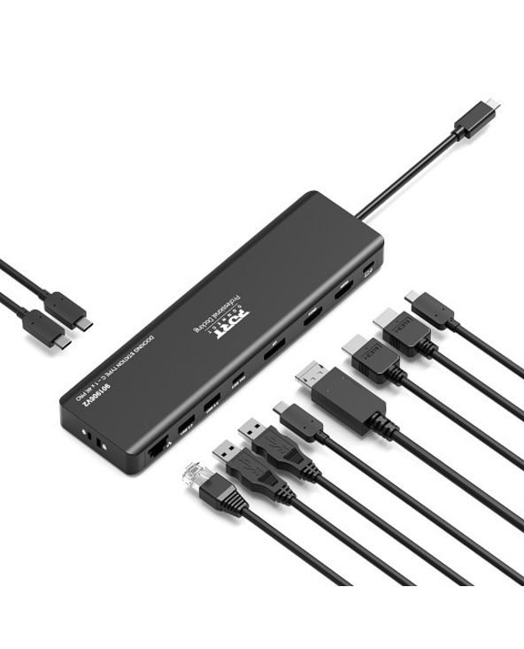 Port Designs PORT Connect 901906V2EU station d'accueil Avec fil USB 3.2 Gen 2 (3.1 Gen 2) Type-C Noir