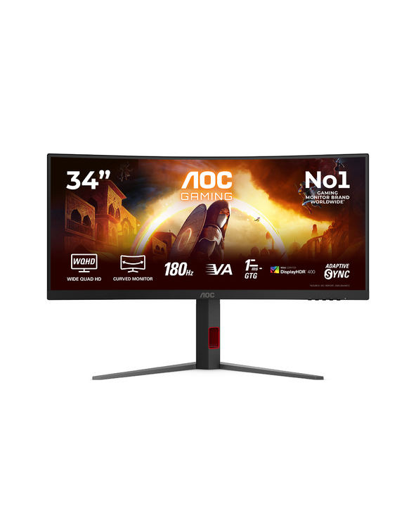 AOC G4 CU34G4CAP 34" LCD UltraWide Quad HD 1 ms Noir, Rouge