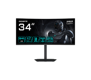 GIGABYTE GS34WQCA ÉCRAN GAMING INCURVÉ 34" WQHD – 3440 X 1440, 1500R, 120HZ, 1MS, 300 CD/M², FREESYNC PREMIUM, HDR READY, HDMI 2