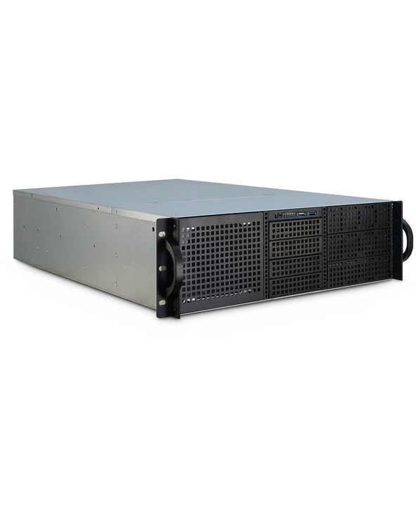 Inter-Tech 3U-30255 Rack Noir, Acier inoxydable