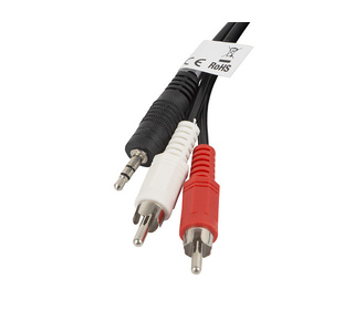 Lanberg CA-MJRC-10CC-0020-BK câble audio 2 m 3,5mm RCA Noir, Rouge, Blanc