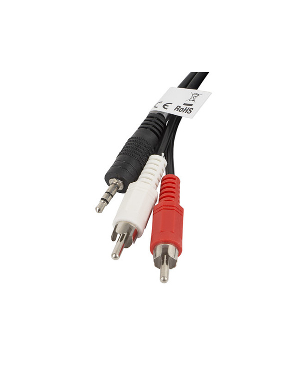 Lanberg CA-MJRC-10CC-0020-BK câble audio 2 m 3,5mm RCA Noir, Rouge, Blanc
