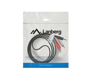 Lanberg CA-MJRC-10CC-0015-BK câble audio 1,5 m 3,5mm 2xRCA Noir