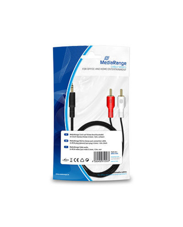 MediaRange MRCS164 câble audio 1 m 2xRCA 3,5mm Noir