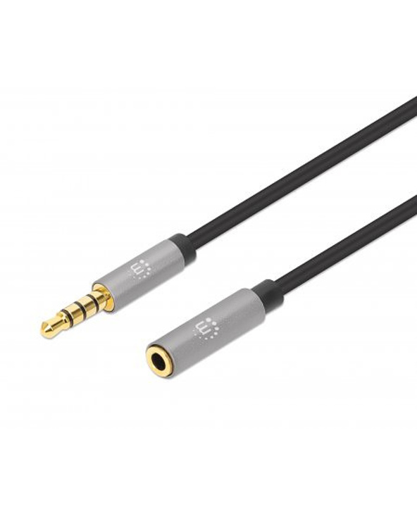 Manhattan 356022 câble audio 1 m 3,5mm Noir, Argent