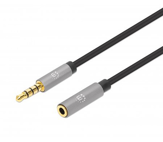 Manhattan 356046 câble audio 3 m 3,5mm Noir, Argent