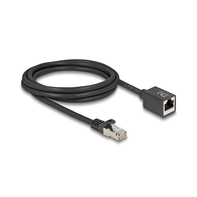 DeLOCK 90309 câble de réseau Noir 2 m Cat6a S/FTP (S-STP) Rond