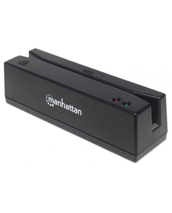 Manhattan Lecteur de cartes à bande magnétique USB-A, lecteur triple piste, décodage type clavier (keyboard wedge), câble de 1,5